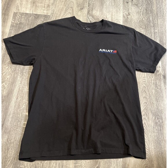 ARIAT Men’s International Premium Quality Double Sided T-Shirt Tee Black Size XL - Picture 6 of 9